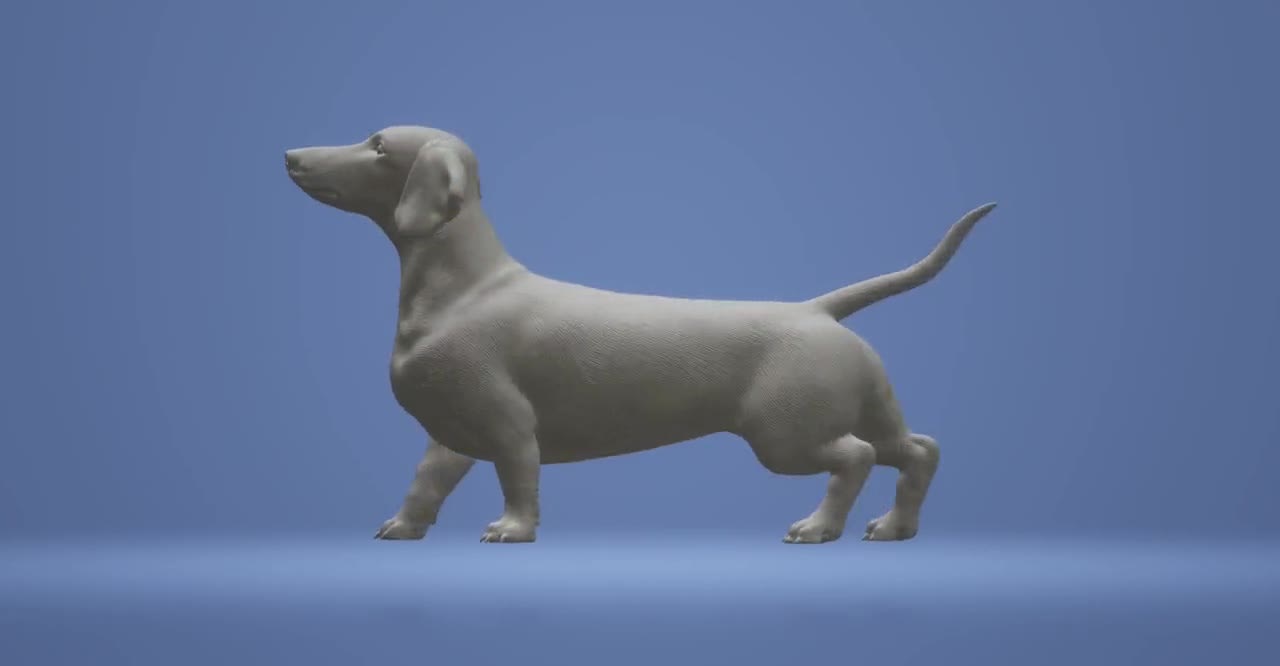 ダックスフント - ドールハウス、ジオラマ DIY フィギュア用の 1:12